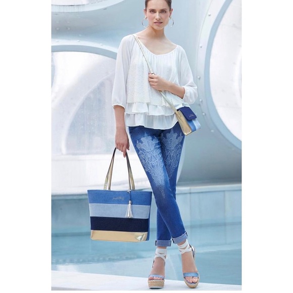 JOSEPH RIBKOFF DENIM TOTE BAG STYLE 191965 - Picture 2 of 3